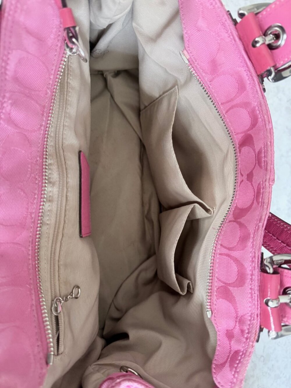 Coach Pink Monogram Soho Tote Bag - Picture 8 of 13